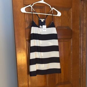 J. Crew Factory Navy and White Striped Tank Top